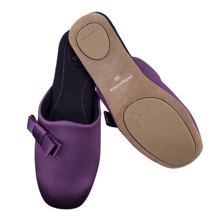 Pampuschen Jane satin aubergine Wochenangebot
