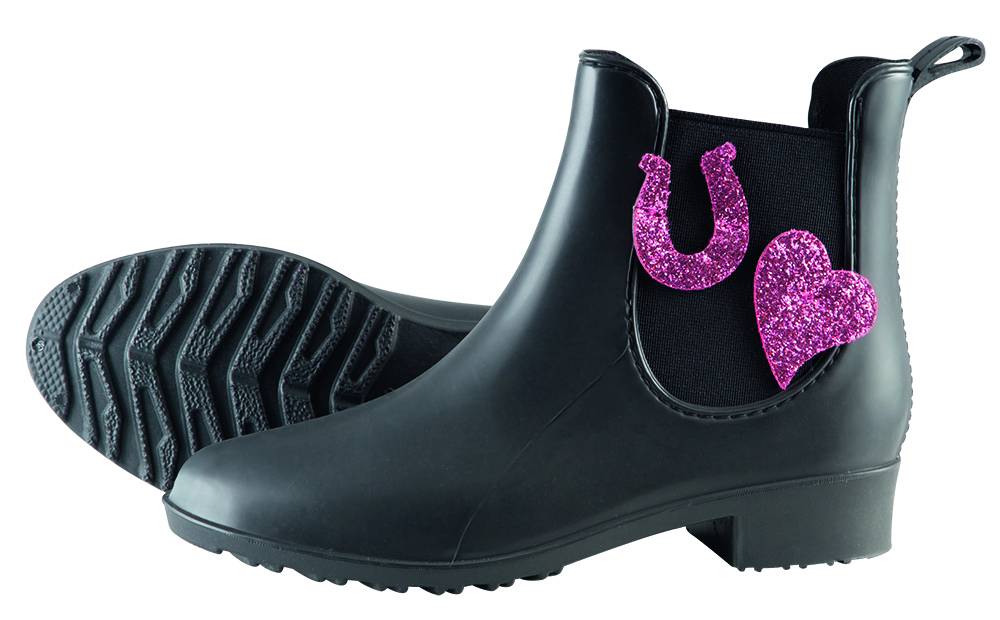PFIFF 102663 Kinder Stiefelette Lucky Glitzer-Effekt, Gummistiefel PVC-Stiefel
