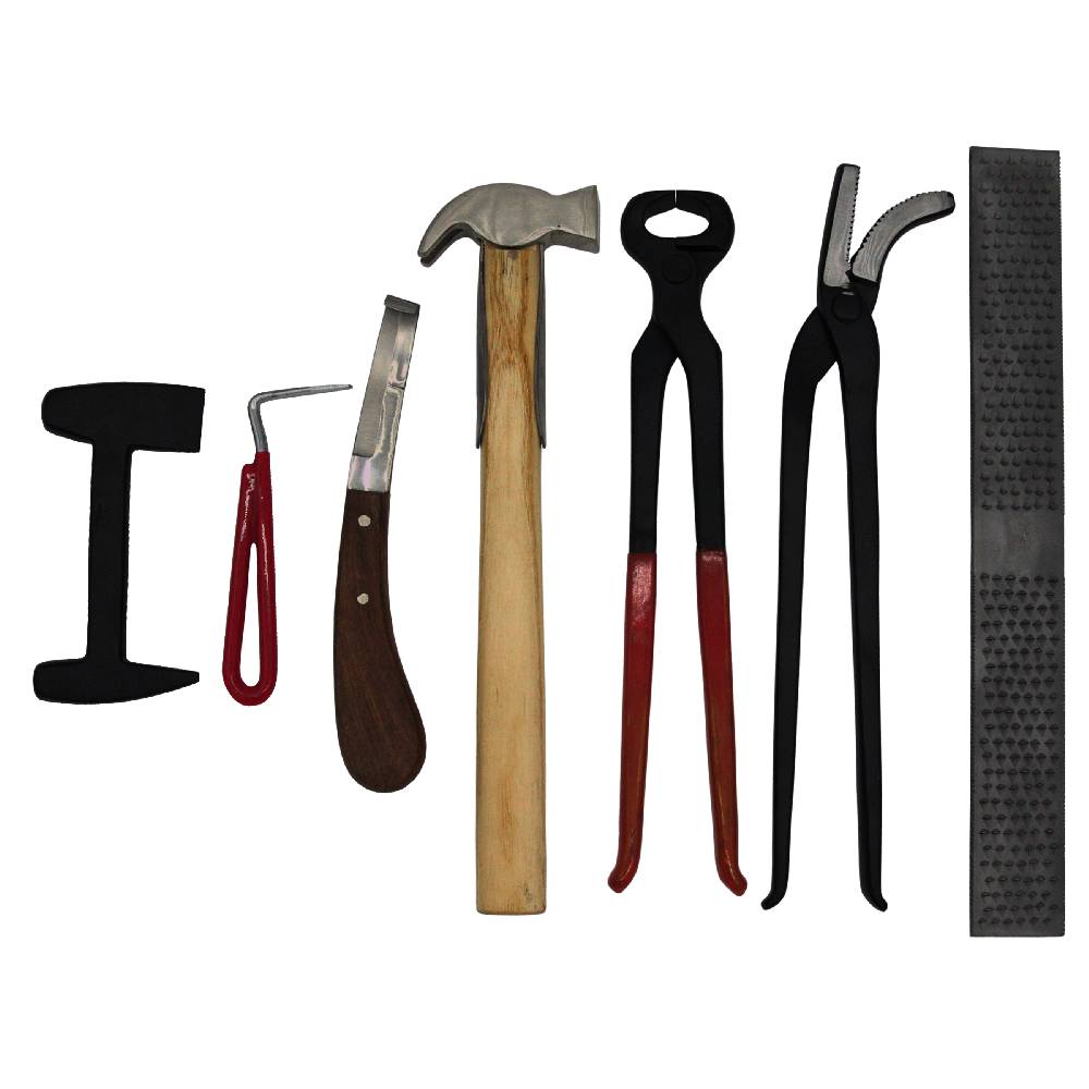 PFIFF 005102 Hufbeschlagset mit Tasche, Hufbeschlag Werkzeug Set, 7 Teile