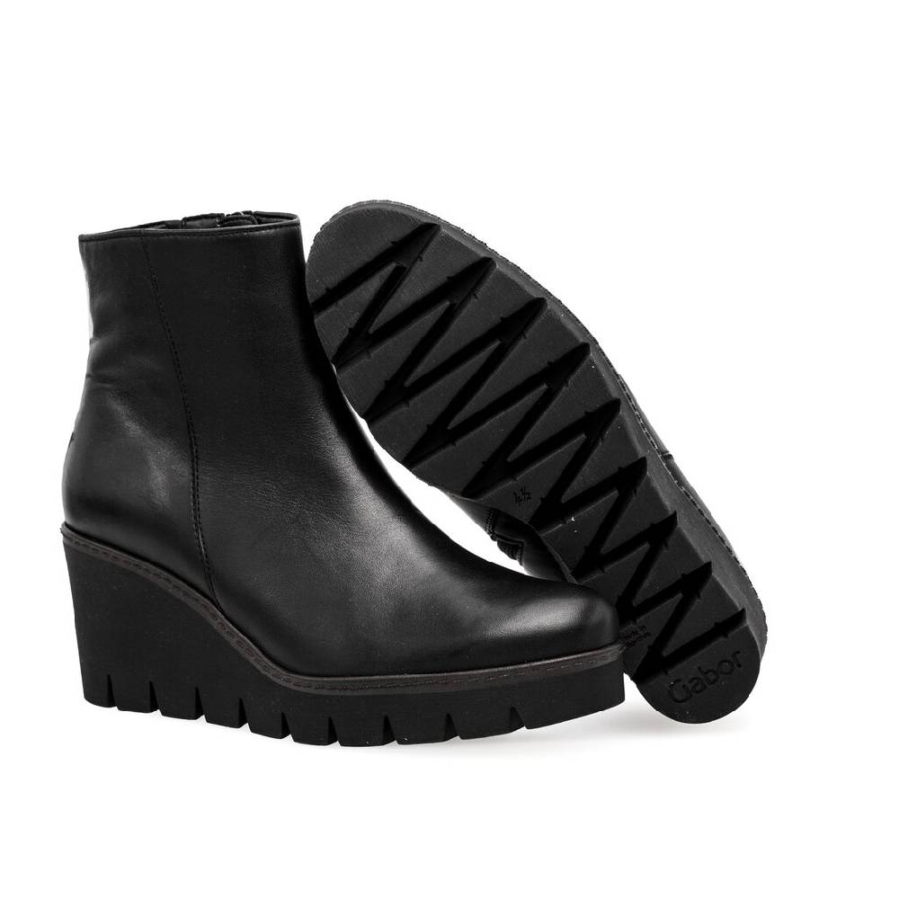 Pius Gabor Plateau Stiefelette schwarz Günstiger Verkauf