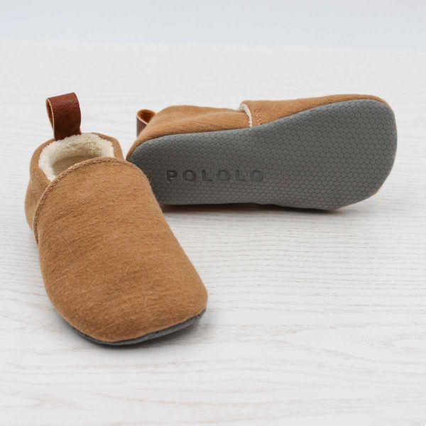 ﻿Pololo Barfuß Hausschuh Baumwolle (bio) Uni Hellbraun Online Outlet