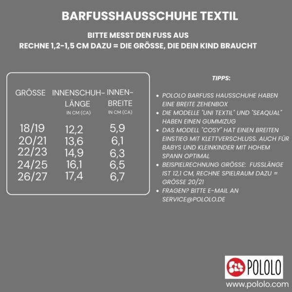 Pololo Hausschuh Baumwolle (bio) Uni Rot – Rest in 18/19 Räumungsverkauf
