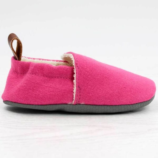 Pololo Barfuß Hausschuh Baumwolle (bio) Uni Pink Tiefpreis