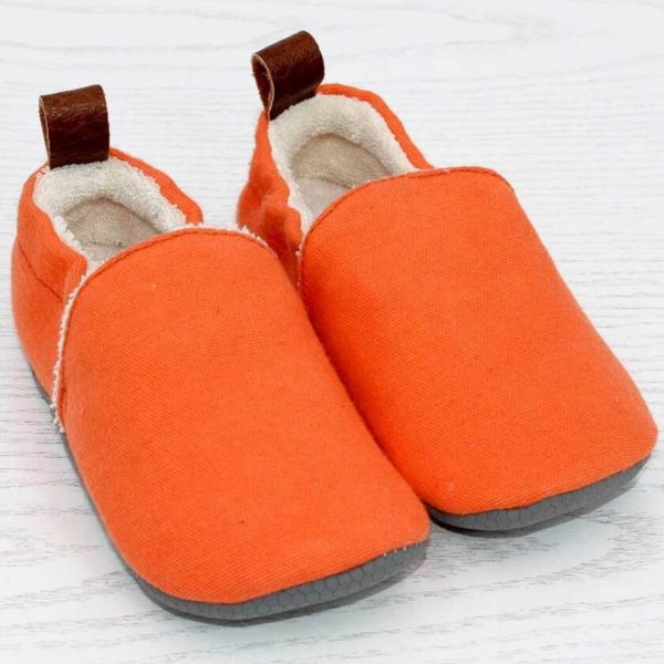 Pololo Barfuß Hausschuh Baumwolle (bio) Uni Orange