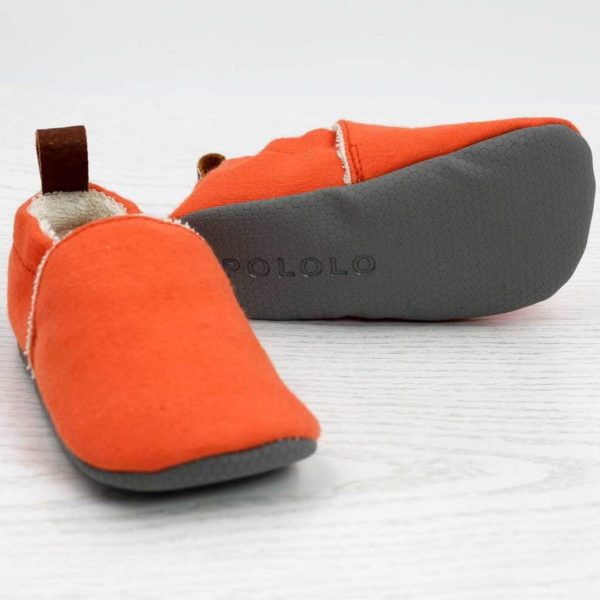 Pololo Barfuß Hausschuh Baumwolle (bio) Uni Orange Super Sparpreis