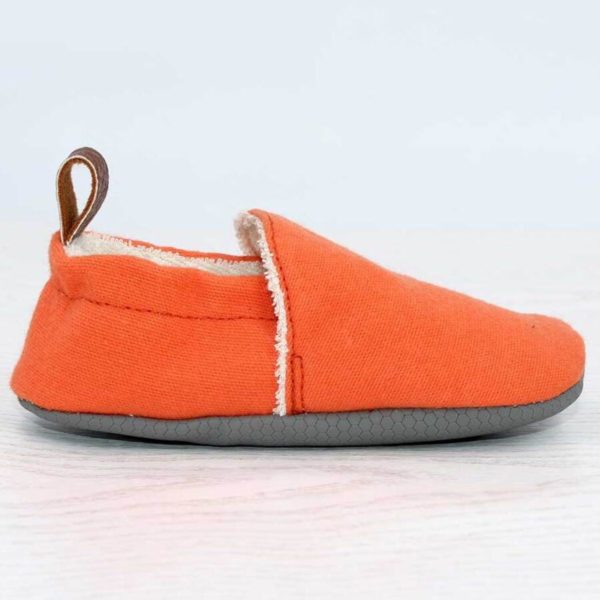 Pololo Barfuß Hausschuh Baumwolle (bio) Uni Orange Super Sparpreis