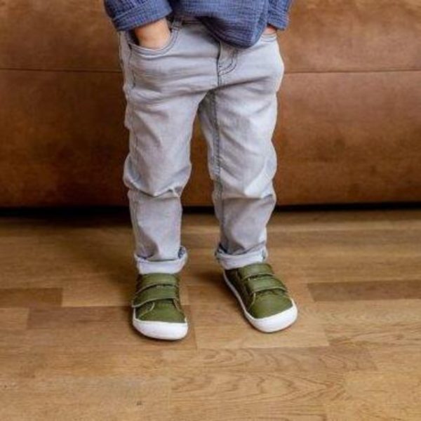 Pololo Barfuss Sneaker Leder olivegrün Bis zu 60% Rabatt