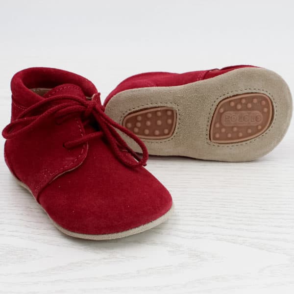Pololo Für die ersten Schritte – “Porto” der Barfuß Kleinkindschuh rot Fabrikladen