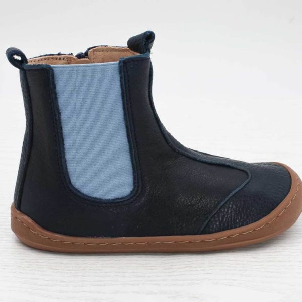Pololo Barfußschuh Chelsea Leder Blau Im Verkauf
