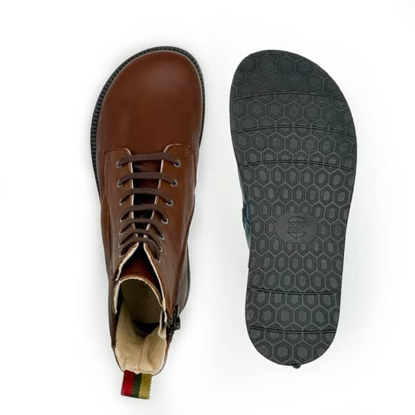 Pololo Barfußschuh Damenstiefellette „MN Aspen“ von Martin Natur – Braun Blitzangebot
