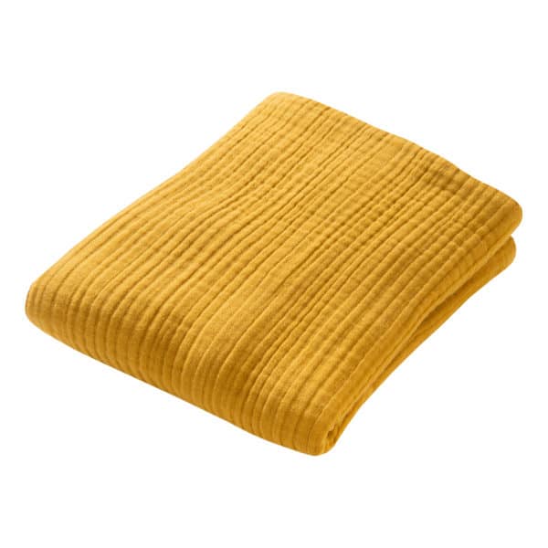 Pololo People Wear Organic Baumwoll-Mulldecke, 4-lagig , senfgelb Im Verkauf