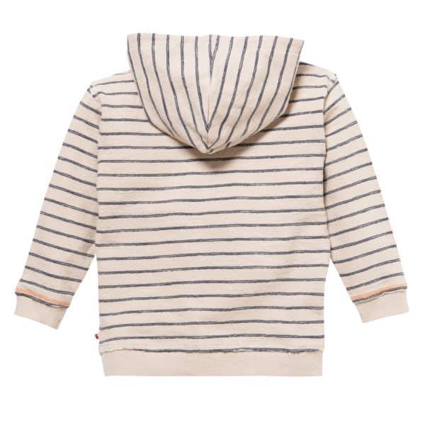 Pololo People Wear Organic Sweat-Hoodie beige-blau geringelt, aus Bio-Baumwolle 2025