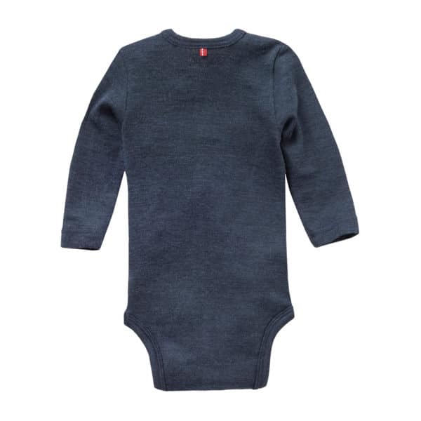 Pololo People Wear Organic Langarm-Body Wolle-Seide, dunkelblau Verkauf
