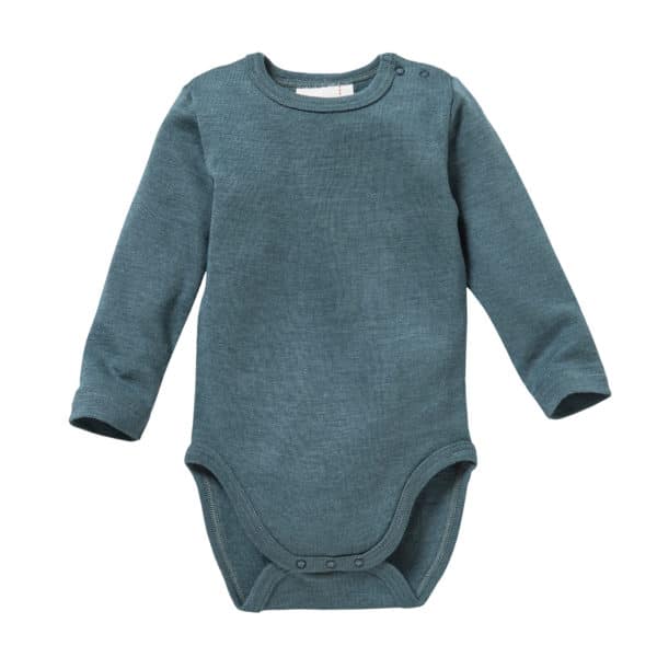 Pololo People Wear Organic Langarm-Body Wolle-Seide, smaragd-grün Angebote