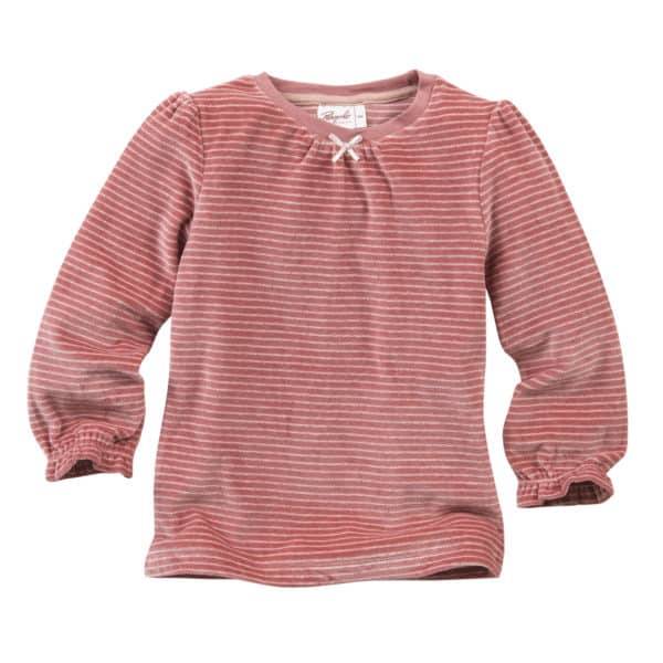 Pololo People Wear Organic Nicki-Pyjama, rosa geringelt, aus 100% Baumwolle (Bio) Fabrikverkauf