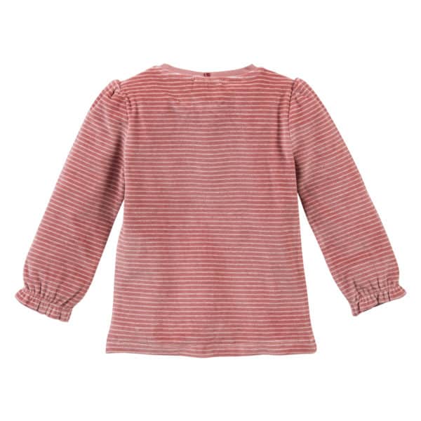 Pololo People Wear Organic Nicki-Pyjama, rosa geringelt, aus 100% Baumwolle (Bio) Fabrikverkauf