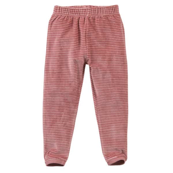 Pololo People Wear Organic Nicki-Pyjama, rosa geringelt, aus 100% Baumwolle (Bio) Fabrikverkauf
