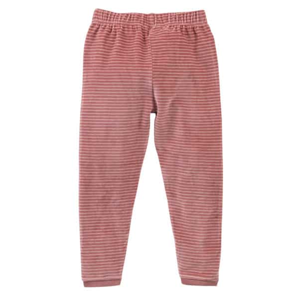 Pololo People Wear Organic Nicki-Pyjama, rosa geringelt, aus 100% Baumwolle (Bio) Fabrikverkauf