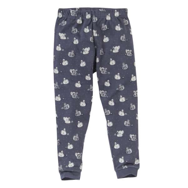 Pololo People Wear Organic Pyjama, dunkelblau/bedruckt mit Schwänen Meist gekauft