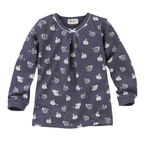 Pololo People Wear Organic Pyjama, dunkelblau/bedruckt mit Schwänen Meist gekauft