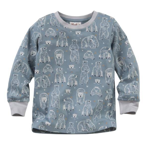 Pololo People Wear Organic Pyjama, petrol bedruckt mit Motiv “Eisbär”, aus 100% Baumwolle (Bio) Blitzverkäufe
