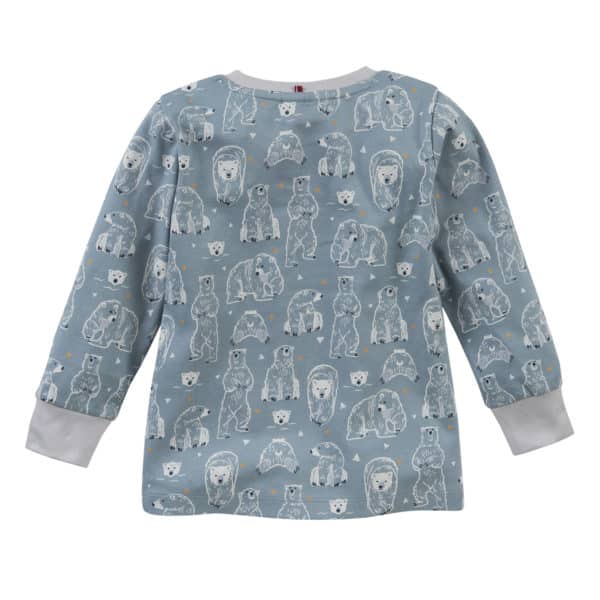 Pololo People Wear Organic Pyjama, petrol bedruckt mit Motiv “Eisbär”, aus 100% Baumwolle (Bio) Blitzverkäufe