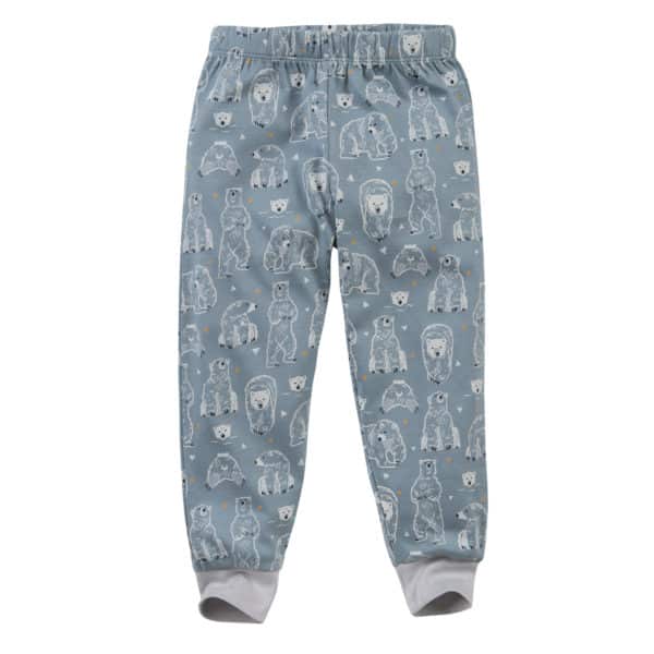 Pololo People Wear Organic Pyjama, petrol bedruckt mit Motiv “Eisbär”, aus 100% Baumwolle (Bio) Blitzverkäufe
