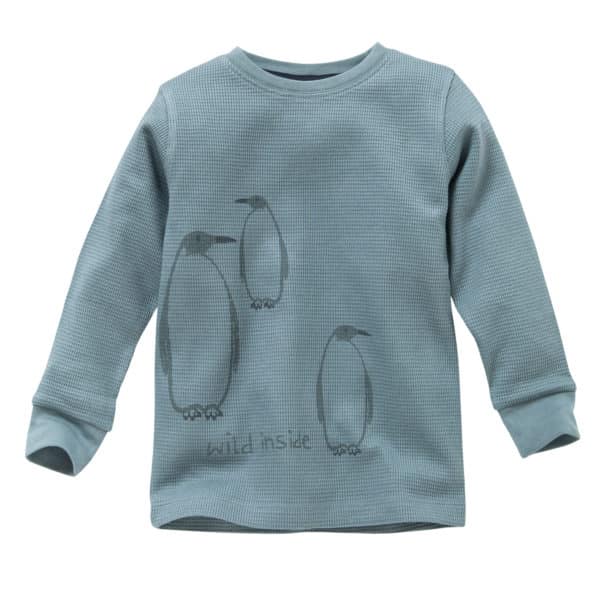 Pololo People Wear Organic Langarm-Pyjama “Pinguin”, blau/bedruckt, aus 100% Baumwolle (Bio) Fabrik Onlineshop