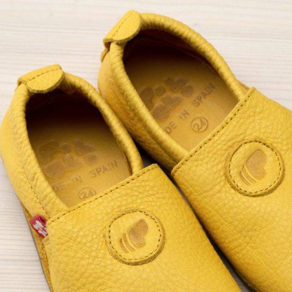 Pololo Barfuß Hausschuh Leder Uni Gelb Günstig kaufen
