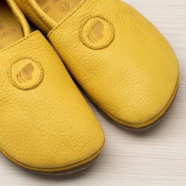 Pololo Barfuß Hausschuh Leder Uni Gelb Günstig kaufen