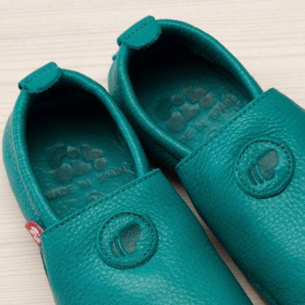 Pololo Hausschuh Uni Leder Türkis Flash Sale