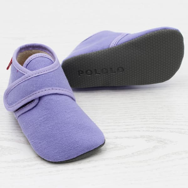 Pololo Barfuß Hausschuh mit Klettverschluss – lila Top Angebot
