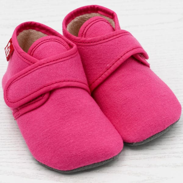Pololo Barfuß Hausschuh mit Klettverschluss – pink