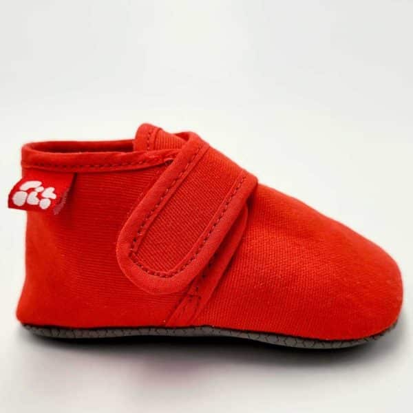 Pololo Barfuß Hausschuh mit Klettverschluss – rot Online Outlet