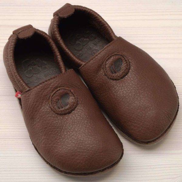 Pololo Barfußschuh Uni Leder Dunkelbraun