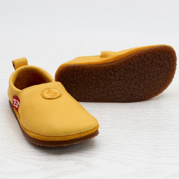 Pololo Barfußschuh Uni Leder Gelb Super Sparpreis