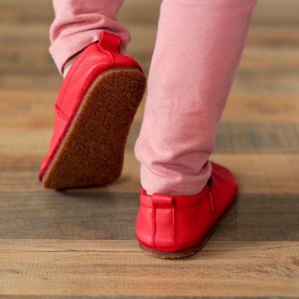 Pololo Barfußschuh Uni Leder Rot Begrenzte Freigabe