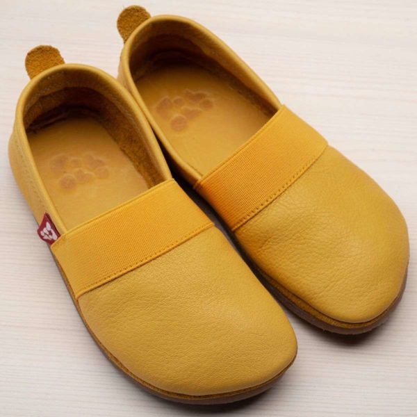 Pololo Outdoor Barfußschuh “Elastico” Gelb mit Gummisohle – Restgrößen 30-34