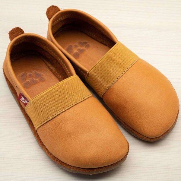 Pololo Outdoor Barfußschuh “Elastico” Hellbraun mit Gummisohle – Restgrößen