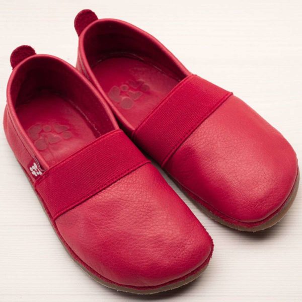Pololo Outdoor Barfußschuh “Elastico” Rot mit Gummisohle