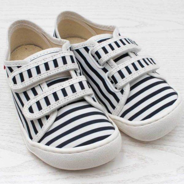 Pololo Barfuß-Sneaker Blau gestreift Restgrößen
