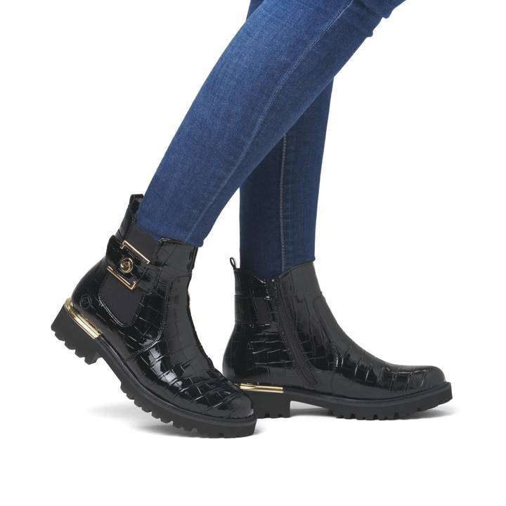 Remonte Artikelnummer D8684-03 remonte Damen Chelsea Boots lackschwarz Große Rabatte