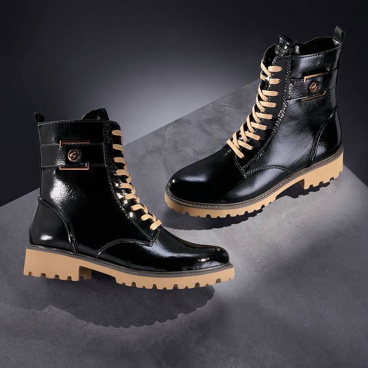 Remonte Artikelnummer D8663-00 remonte Damen Biker Boots glanzschwarz