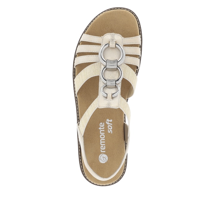 Remonte Artikelnummer D2073-60 remonte Damen Riemchensandalen cremebeige-silber Fabrikladen