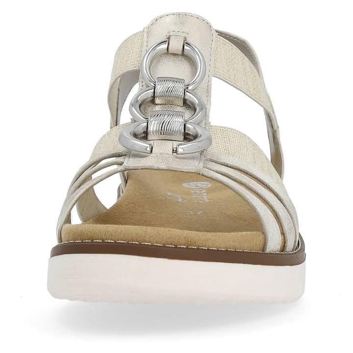 Remonte Artikelnummer D2073-60 remonte Damen Riemchensandalen cremebeige-silber Fabrikladen