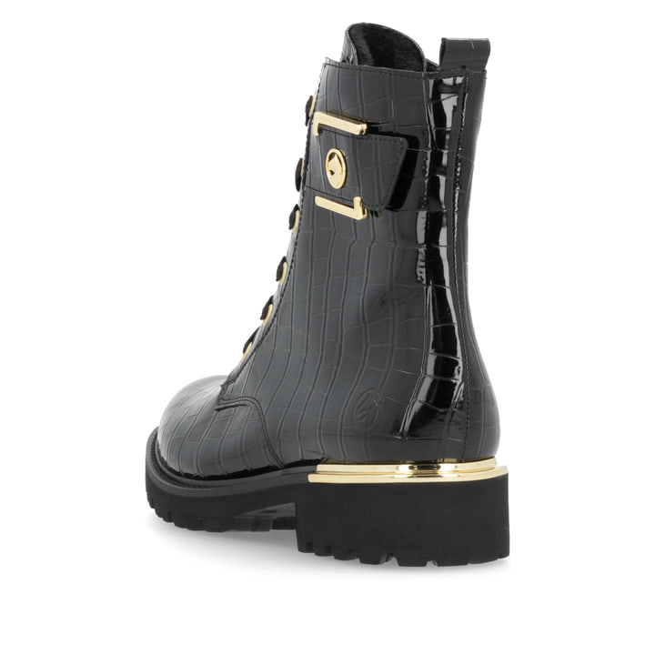 Remonte Artikelnummer D8683-00 remonte Damen Schnürstiefel lackschwarz Auslauf