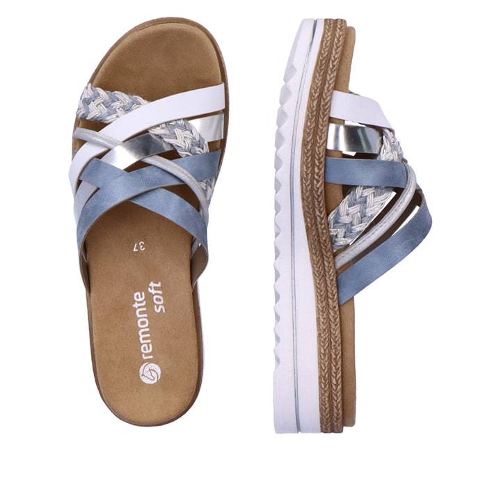 Remonte Artikelnummer D0Q50-12 remonte Damen Pantoletten pastellblau-metallic Kauf eins, bekomm eins gratis