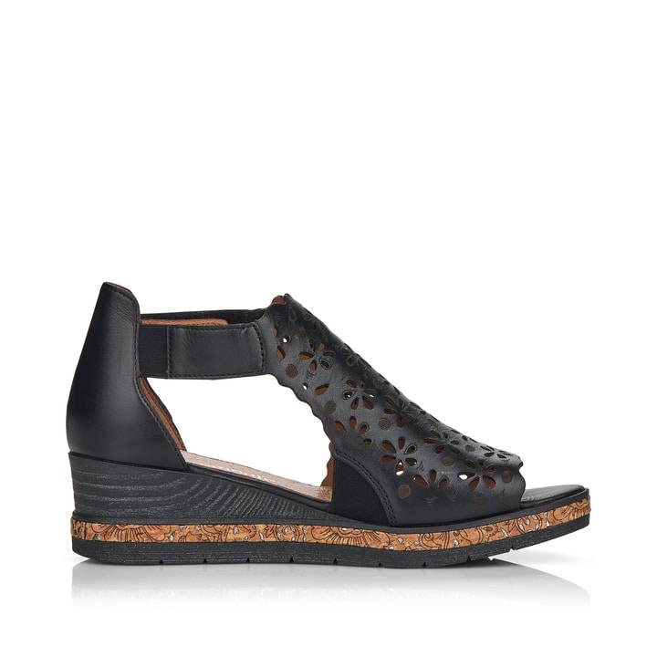Remonte Artikelnummer D3056-01 remonte Damen Keilsandaletten asphaltschwarz Clearance-Verkauf