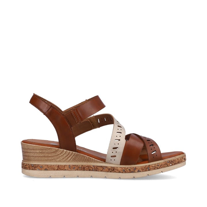 Remonte Artikelnummer D3064-24 remonte Damen Keilsandaletten nussbraun-cremeweiß Preisnachlass
