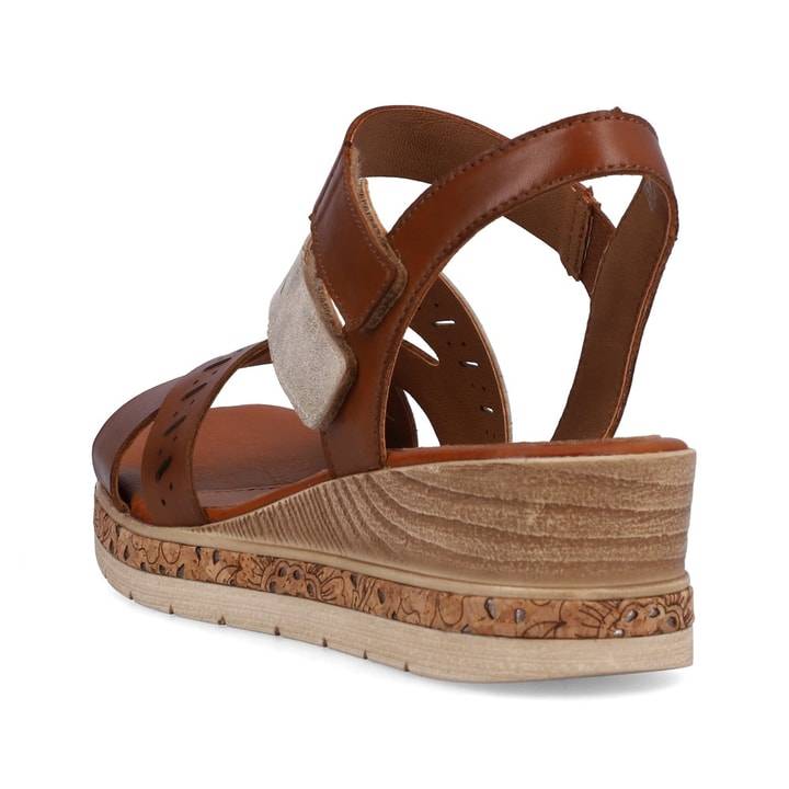Remonte Artikelnummer D3064-24 remonte Damen Keilsandaletten nussbraun-cremeweiß Preisnachlass